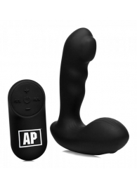 Черный стимулятор простаты Alpha-Pro 7X P-Milker Silicone Prostate Stimulator with Milking Bead - XR Brands - в Челябинске купить с доставкой