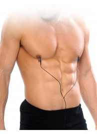 Черные электрические зажимы для сосков Shock Therapy Nipple Clamps - Pipedream - купить с доставкой в Челябинске