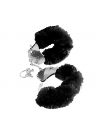 Металлические наручники Furry Love Cuffs с черным мехом - Pipedream - купить с доставкой в Челябинске