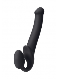 Черный безремневой страпон Silicone Bendable Strap-On M - Strap-on-me - купить с доставкой в Челябинске