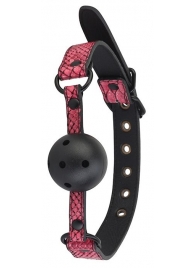 Черно-розовый кляп-шарик с отверстиями BALL GAG - Dream Toys - купить с доставкой в Челябинске