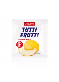 Пробник гель-смазки Tutti-frutti со вкусом сочной дыни - 4 гр. - Биоритм - купить с доставкой в Челябинске
