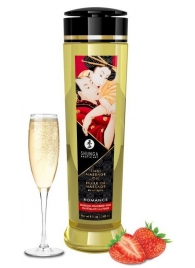 Массажное масло с ароматом клубники и шампанского Romance - 240 мл. - Shunga - купить с доставкой в Челябинске