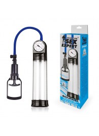 Прозрачная вакуумная помпа Sex Expert с манометром - Sex Expert - в Челябинске купить с доставкой