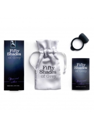 Темно-серое эрекционное кольцо Vibrating Love Ring с вибрацией - Fifty Shades of Grey - в Челябинске купить с доставкой