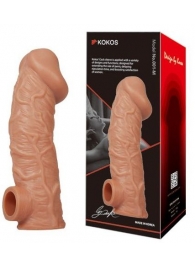 Телесная насадка на фаллос с отверстием для мошонки EXTREME SLEEVE - 17,6 см. - KOKOS - в Челябинске купить с доставкой