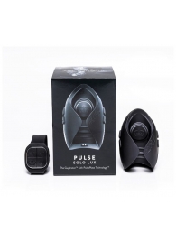 Темно-серый инновационный мужской осциллятор PULSE SOLO LUX с пультом ДУ - Hot Octopuss - в Челябинске купить с доставкой