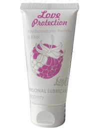 Лубрикант на водной основе с ароматом малины Love Protection Raspberry - 50 мл. - Lola Games - купить с доставкой в Челябинске