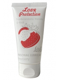 Лубрикант на водной основе с ароматом малины Love Protection Strawberry - 50 мл. - Lola Games - купить с доставкой в Челябинске