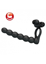 Черная насадка для двойной стимуляции Hercules Penis Sheath III - 15,3 см. - Baile - купить с доставкой в Челябинске