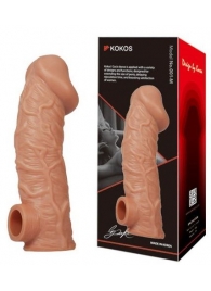 Телесная насадка на фаллос с фиксацией мошонки EXTREME SLEEVE - 15,6 см. - KOKOS - в Челябинске купить с доставкой
