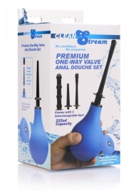 Анальный душ с 3 насадками Premium One-way Valve Anal Douche Set - XR Brands - купить с доставкой в Челябинске