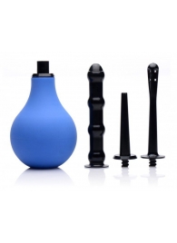 Анальный душ с 3 насадками Premium One-way Valve Anal Douche Set - XR Brands - купить с доставкой в Челябинске