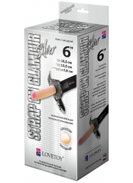 Пояс-трусики с насадкой Glamour Silver - 15,5 см. - LOVETOY (А-Полимер) - купить с доставкой в Челябинске