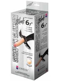 Пояс-трусики с насадкой Glamour - 17 см. - LOVETOY (А-Полимер) - купить с доставкой в Челябинске