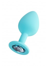 Мятная анальная втулка Brilliant с прозрачным кристаллом - 8 см. - ToyFa - купить с доставкой в Челябинске