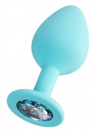 Мятная анальная втулка Brilliant с прозрачным кристаллом - 8 см. - ToyFa - купить с доставкой в Челябинске