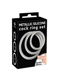 Набор из 3 эрекционных колец под металл Metallic Silicone Cock Ring Set - Orion - в Челябинске купить с доставкой
