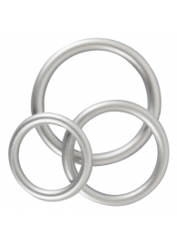 Набор из 3 эрекционных колец под металл Metallic Silicone Cock Ring Set - Orion - в Челябинске купить с доставкой