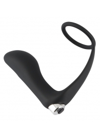 Черное эрекционное кольцо с анальной вибропробкой Vibrating Ring   Plug - Orion - в Челябинске купить с доставкой