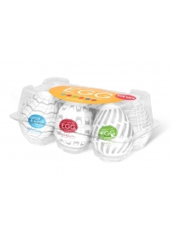 Набор из 6 мастурбаторов Tenga EGG Easy Beat с различным рельефом - Tenga - в Челябинске купить с доставкой