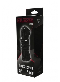 Черная веревка для шибари DELUXE BONDAGE ROPE - 5 м. - Dream Toys - купить с доставкой в Челябинске
