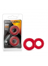 Набор из 2 красных эрекционных колец Stay Hard Donut Rings - Blush Novelties - в Челябинске купить с доставкой