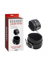 Черные оковы на ноги Obey Me Leather Ankle Cuffs - Chisa - купить с доставкой в Челябинске