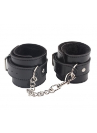 Черные оковы на ноги Obey Me Leather Ankle Cuffs - Chisa - купить с доставкой в Челябинске