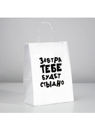 Подарочный пакет  Завтра тебе будет стыдно  - 30 х 24 см. - UPAK LAND - купить с доставкой в Челябинске