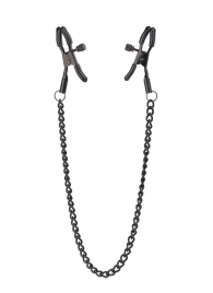 Черные зажимы на соски на цепочке BLAZE DELUXE NIPPLE CLAMPS - Dream Toys - купить с доставкой в Челябинске