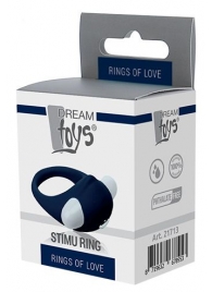 Гладкое синее эрекционное виброкольцо STIMU RING - Dream Toys - в Челябинске купить с доставкой