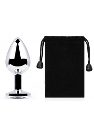 Серебристая анальная пробка с прозрачным стразом - 7,2 см. - Anal Jewelry Plug - купить с доставкой в Челябинске