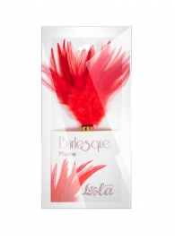 Красный перьевой тиклер Plume - 23 см. - Lola Lingerie - купить с доставкой в Челябинске