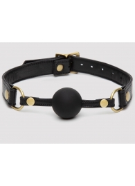 Черный кляп-шар Bound to You Faux Leather Ball Gag - Fifty Shades of Grey - купить с доставкой в Челябинске