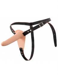 Телесный поясной страпон с вибрацией Vibrating Strap-On - 15,7 см. - Orion - купить с доставкой в Челябинске