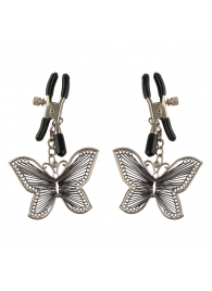 Зажимы на соски с бабочками Butterfly Nipple Clamps - Pipedream - купить с доставкой в Челябинске