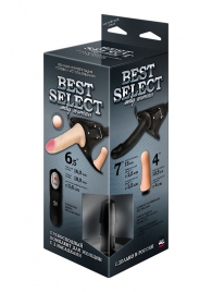 Черный женский пояс BEST SELECT с 3 насадками и вибрацией - LOVETOY (А-Полимер) - купить с доставкой в Челябинске