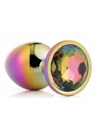 Голографическая анальная втулка с радужным кристаллом - 7,1 см. - Dream Toys - купить с доставкой в Челябинске