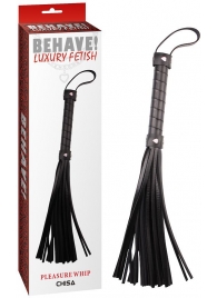 Черная многохвостая плеть Pleasure Whip - 46 см. - Chisa - купить с доставкой в Челябинске