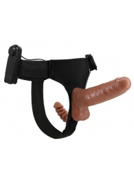 Страпон с вагинальной пробкой и вибрацией Ultra Passionate Harness - 16 см. - Baile - купить с доставкой в Челябинске