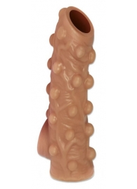Телесная насадка с бугорками и открытой головкой Nude Sleeve L - 14 см. - KOKOS - в Челябинске купить с доставкой