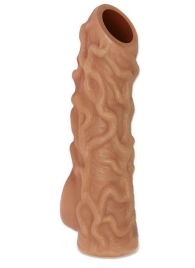 Телесная насадка с венками и открытой головкой Nude Sleeve M - 12 см. - KOKOS - в Челябинске купить с доставкой