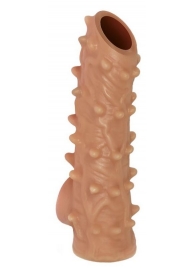 Телесная насадка с шипами и открытой головкой Nude Sleeve M - 12 см. - KOKOS - в Челябинске купить с доставкой