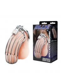Металлическая клетка Prisoner Cock Сage с замком - BlueLine - купить с доставкой в Челябинске