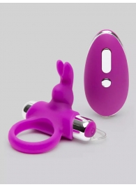 Лиловое виброкольцо с пультом ДУ Remote Control Cock Ring - Happy Rabbit - в Челябинске купить с доставкой
