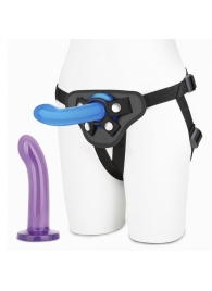 Страпон унисекс Beginners Strap-On с 2 насадками - 15 и 13 см. - Lux Fetish - купить с доставкой в Челябинске