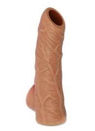 Телесная открытая насадка-реалистик с подхватом мошонки Nude Sleeve S - 10 см. - KOKOS - в Челябинске купить с доставкой