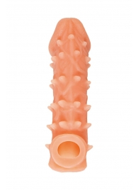 Телесная закрытая насадка с пупырышками Cock Sleeve Size M - 15,6 см. - KOKOS - в Челябинске купить с доставкой