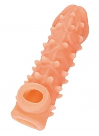 Телесная закрытая насадка с пупырышками Cock Sleeve Size L - 17,6 см. - KOKOS - в Челябинске купить с доставкой